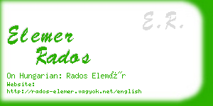 elemer rados business card